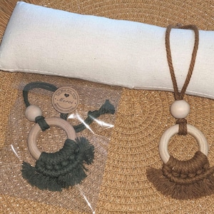 Diffuseur d'huile essentielle, mini suspension macramé, décoration poignée de porte, décoration bohème, breloque, accessoire voiture, coton