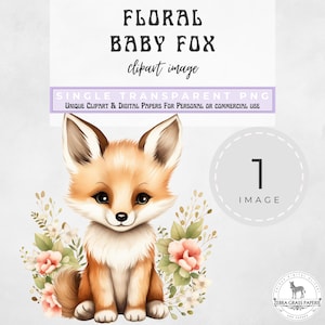 Akwarela Fox Clipart, Baby Shower Clipart, Vintage New Baby Girl, Zaproszenie na ujawnienie płci do wydrukowania, Przedszkole PNG, Ogłoszenie o narodzinach