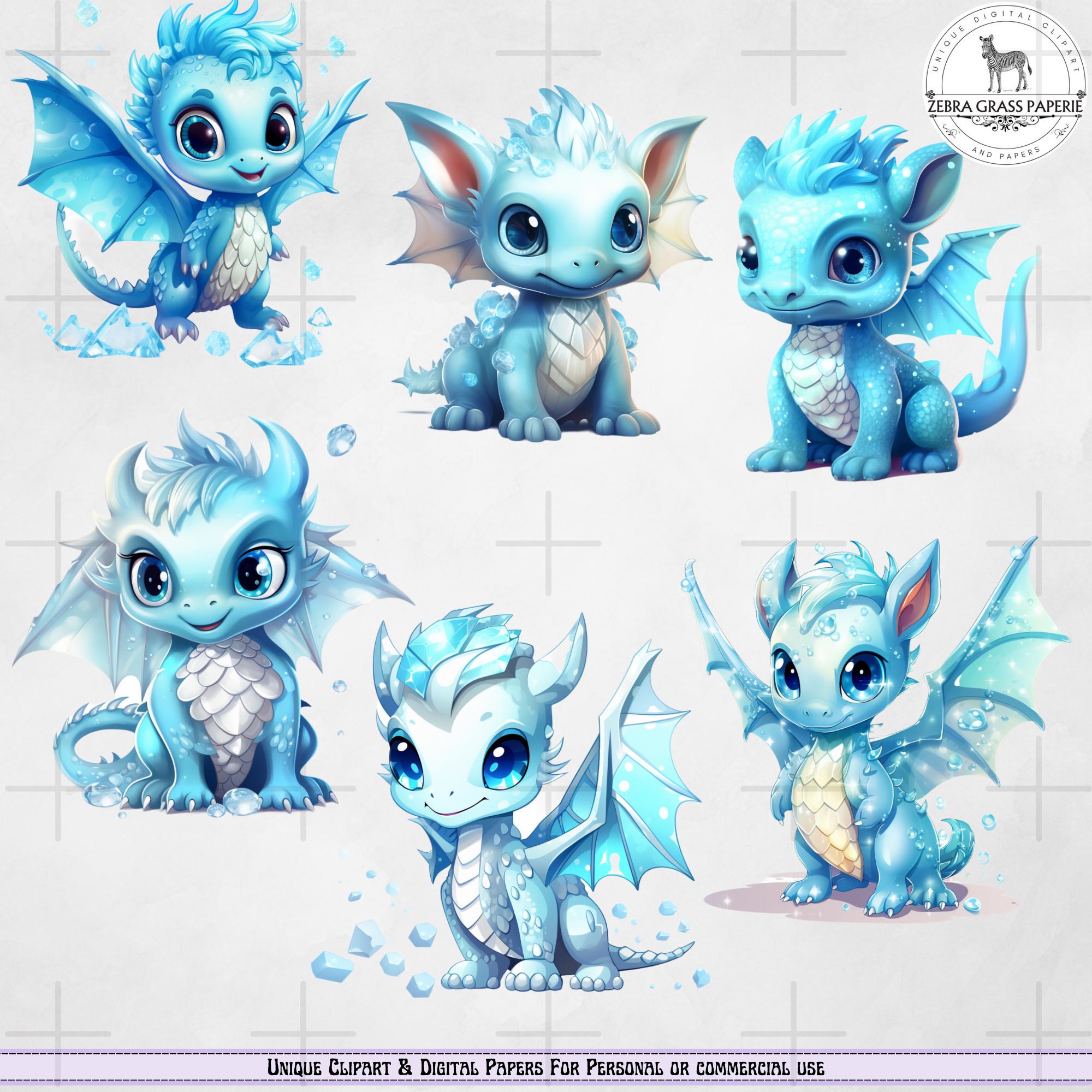 Watercolor Clipart Dragons, Fantasy Dragon Baby Shower Clip Art ...