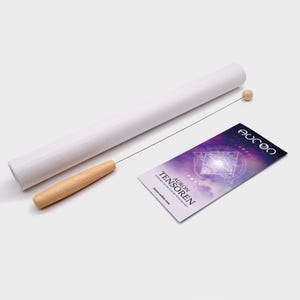 AURON Holz Tensor – Einhandrute mit Holzgriff und Holzkugel, inkl. Transportrolle & Anleitung