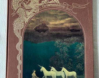 Libro de Bestias Mágicas Vintage El Mundo Encantado Tapa Dura Fantasía Folclore