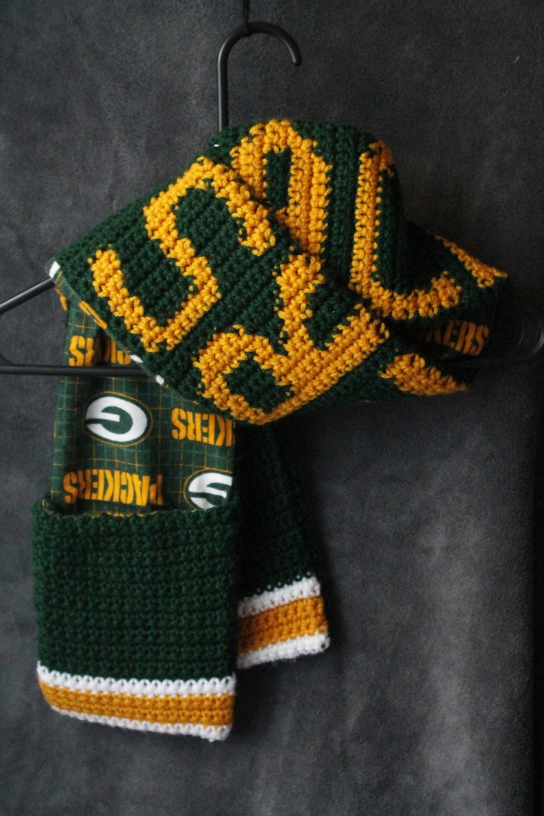 Reversible Green Bay Packers Scarf with Pockets | Etsy