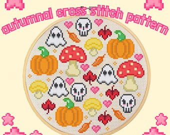 Autumn Halloween Cross Stitch Pattern