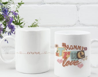 Tazas día de las madres, taza personalizada con nombre, regalo de la abuela, regalo de la tía, amante del café, taza de café, futura mamá.