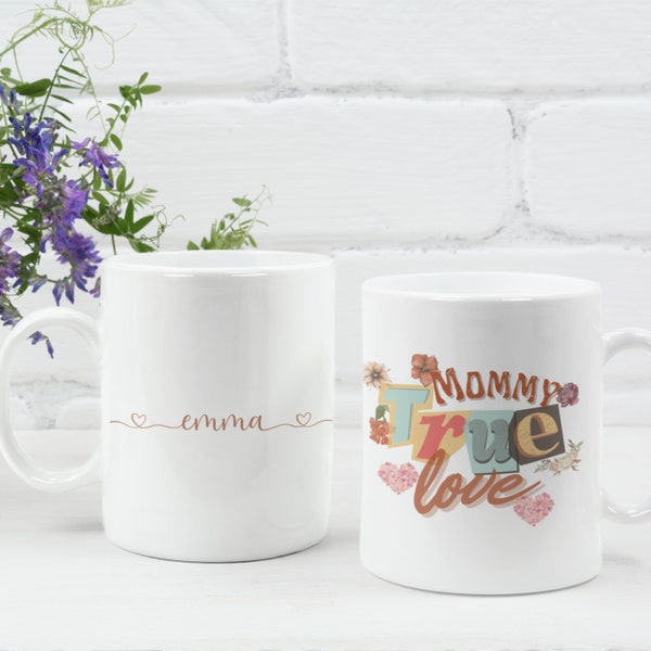 Tazas día de las madres, taza personalizada con nombre, regalo de la abuela, regalo de la tía, amante del café, taza de café, futura mamá.