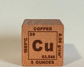 5oz Copper Cube, Copper Square, Crystal Cube, Crystal Square, Natural Copper