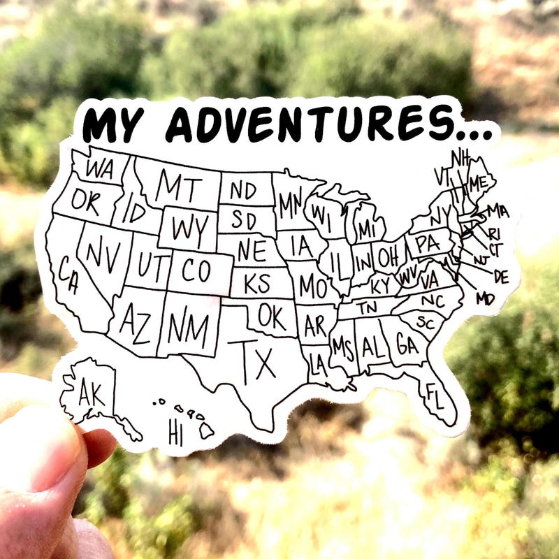 Custom Travel Map Sticker Etsy - Il 3wt7