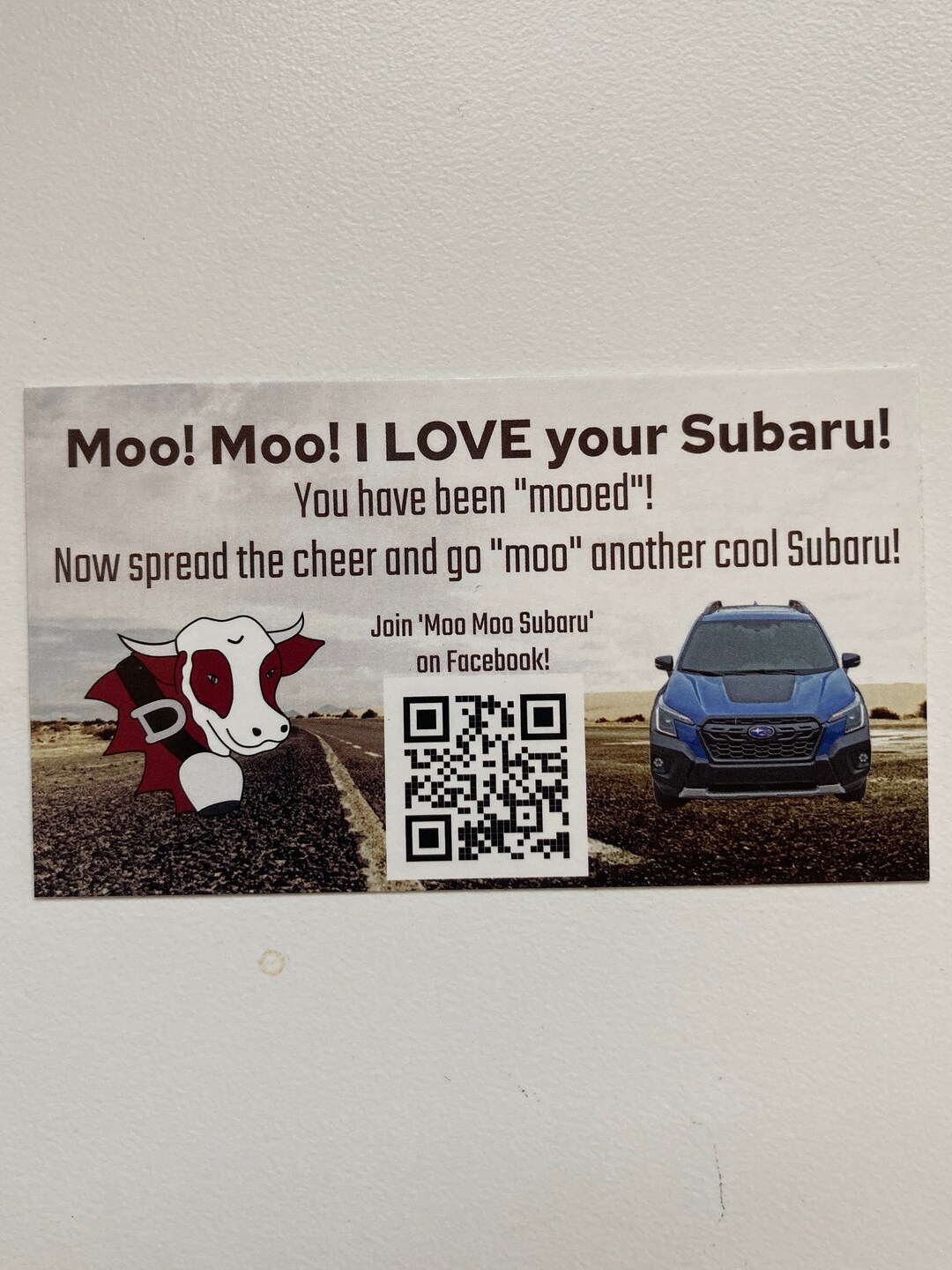 Facebook Moo Moo Subaru Cards Cow Moo'ing Subaroobr - Etsy