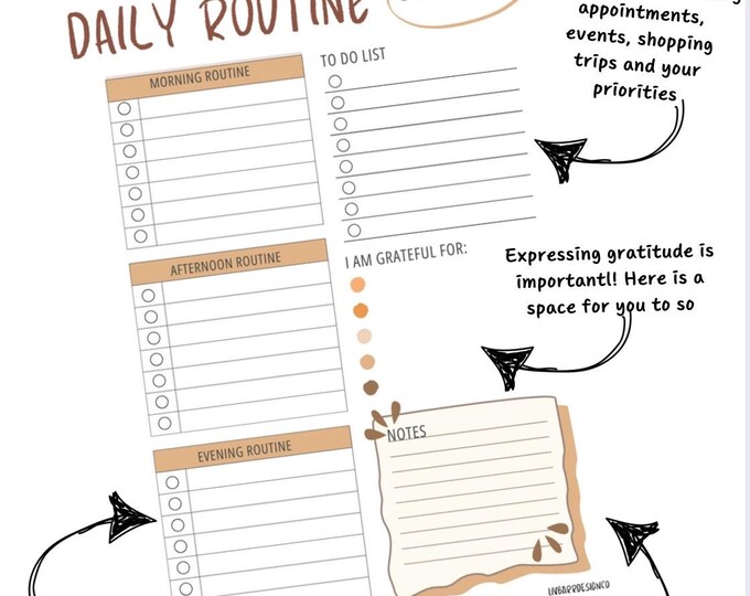 Daily Routine Printable Page, Mental Health Journal, Mood Tracker ...