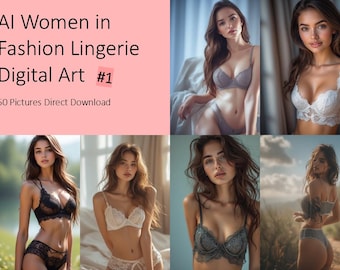 AI Babes in Fashion Lingerie Digital Art (50 Pictures)