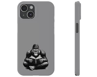 Slim Phone Case - Gorilla reading a Book