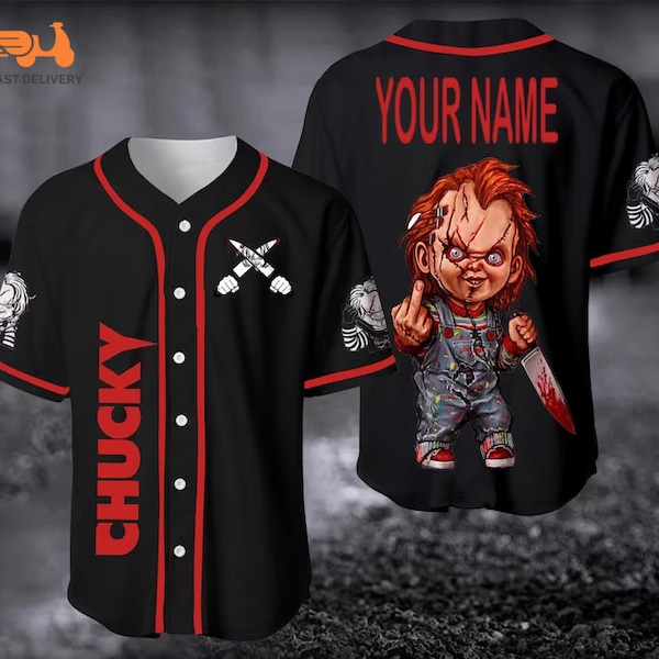 Personalized Chucky With Knife Horror Movie Killer Baseball Jersey Shirt