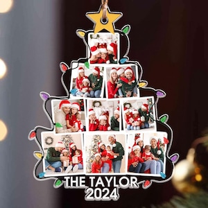 Family Christmas Ornament, Custom Photo Family Tree Ornament, Christmas Tree Ornament 2024, Family Keepsake, Xmas Gifts, Christmas Decor