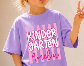 Custom Boy Girl Back to School Shirts, Retro Stripe Grade Level Shirt, First Day of School Tee, 1st Grade 2nd Grade Toddler Tee, Kid Shirt