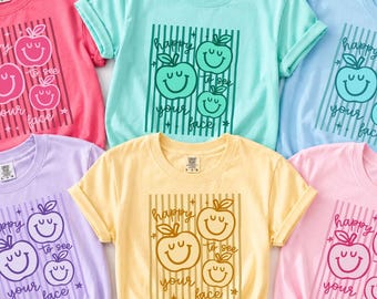 Happy To See Your Face Teacher Shirts, Back To School Tee, Preppy Stripes SPED Teacher Shirt, Preschool Kindergarten Shirt