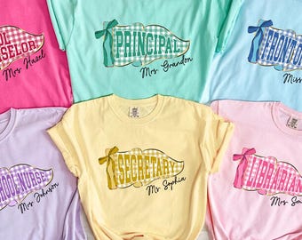 Front Office Crew Shirts, Personalized School Staff T-shirt, Custom Office Staff Team Tee, Back to School Nurse Shirt