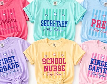 School Front Office Shirts, Personalized School Staff T-shirt, Custom Office Staff Team Tee, Back to School Squad Tee
