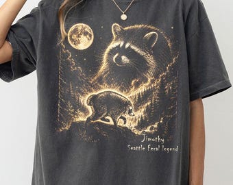 Vintage Jimothy Raccoon Shirt, Seattle Feral Legend T-Shirt, Funny Trash Panda Feral Animal Shirt, Round King Tee