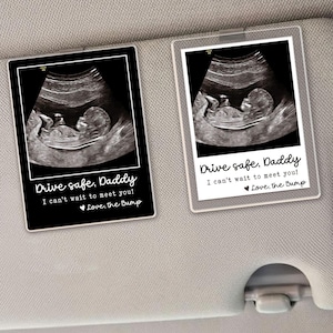 Personalized Baby Ultrasound Car Visor Clip, 1st Fathers Day Gift, New Dad Gift, Fathers Day Gift For Expecting Dad, Custom Pregnancy Gift