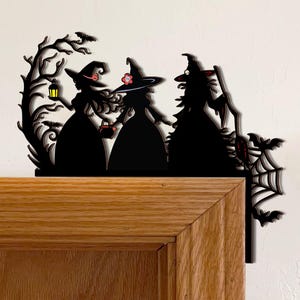 Halloween Witch Door Corner Sign, Witchy Halloween Wall Decor, Fall Home Decor, Halloween Door Topper, Cute Halloween Gift For Her