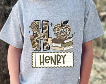 Retro Boys Back to School Shirt, Pre-K Kindergarten First Grade Shirt, Kids First Day Of School Camouflage Toddler, Old Camo School Boy Tee