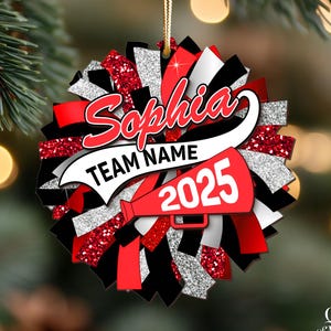 Custom Cheerleader Girl Ornament, Personalized Cheer Team Ornament, Cheerleading Christmas Gift, Senior Night Keepsake, Cheer Squad 2025