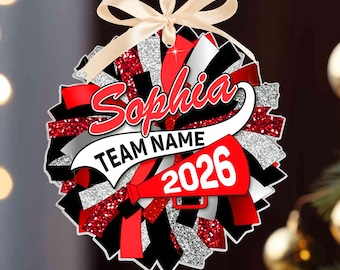 Custom Cheerleader Girl Ornament, Personalized Cheer Team Ornament, Cheerleading Christmas Gift, Senior Night Keepsake, Cheer Squad 2026