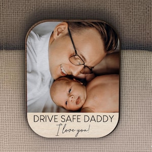 Custom Car Visor Clip with Photo, Personalized Drive Safe Car Visor Clip For Dad, Father's Day Gifts, Car Accessories, Daddy Safe Driving