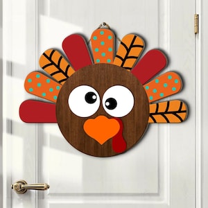 Thanksgiving Door Sign, Thanksgiving Decorations, Thanksgiving Front Door Wreath, Turkey Welcome Sign, Thanksgiving Turkey Door Hanger