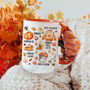 Hello Fall Mug, Fall Mug, Pumpkin Spice Latter Mug, Autumn Mug,  Fall Vibes,Fall Cups, Fall Season Mug, Gifts For Women, Thanksgiving Gifts