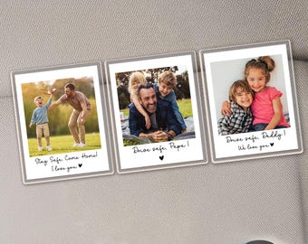 Custom Dad Photo Car Visor Clip, Fathers Day Gift For Dad, Drive Safe Daddy, Husband Gift Sun Visor, Dad Car Accessories, From Son Daughter