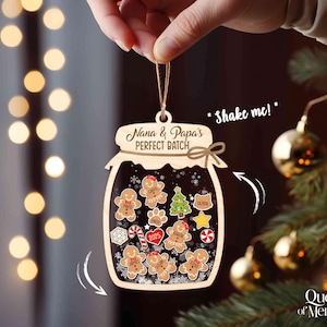 Gingerbread Christmas Ornament, Grandkids Ornament, Family Cookie Ornaments, 4D Shaker Ornament with Grandkids, Nana & Papa's Perfect Batch image 5