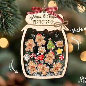 Gingerbread Christmas Ornament, Grandkids Ornament, Family Cookie Ornaments, 4D Shaker Ornament with Grandkids, Nana & Papa's Perfect Batch image 7