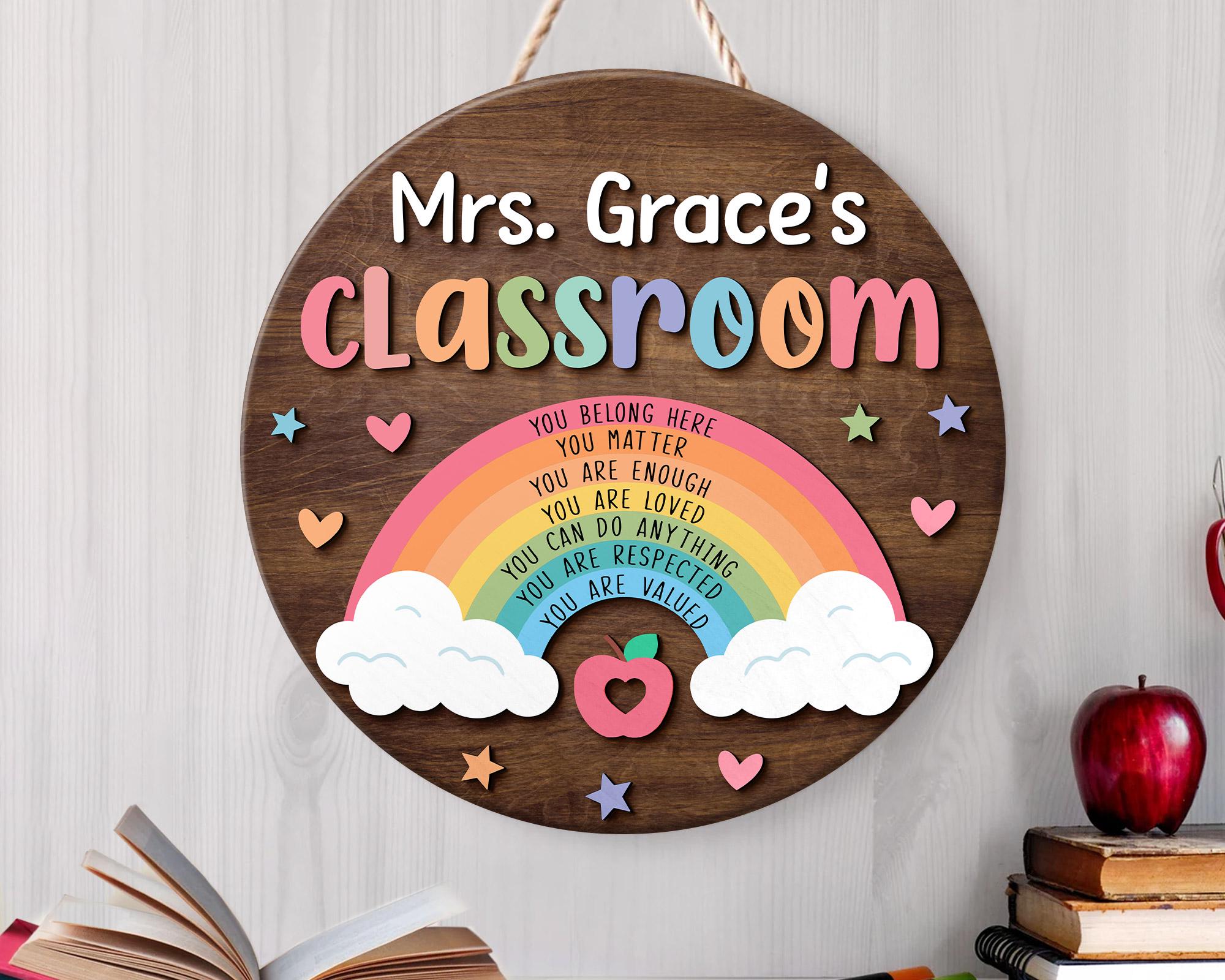 Personalized 3D Teacher Door Sign, Teacher Name Sign, Classroom Welcome ...