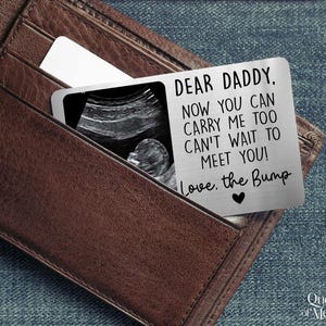 Tarjeta de billetera con foto de ultrasonido personalizada, regalo para el Día del Padre, "Estoy deseando conocerte", anuncio de embarazo, tarjeta para recién nacido imagen 6