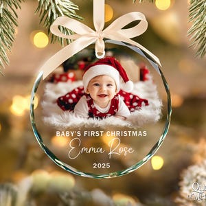 Personalized Baby Photo Ornament, Custom Baby’s First Christmas Keepsake, Newborn Ornament, Baby Face Picture Ornament, New Baby Xmas Gift image 9