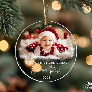 Personalized Baby Photo Ornament, Custom Baby’s First Christmas Keepsake, Newborn Ornament, Baby Face Picture Ornament, New Baby Xmas Gift image 5
