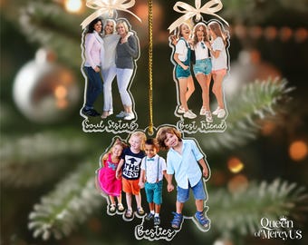 Personalized Besties Photo Ornament: Best Friend Christmas Gift, Acrylic Ornament