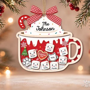 4D Shake Family Ornament With Pets, Custom Marshmallows Family Shaker Ornament, Family Ornament 2026, Family Keepsake, Family Christmas Gift image 9