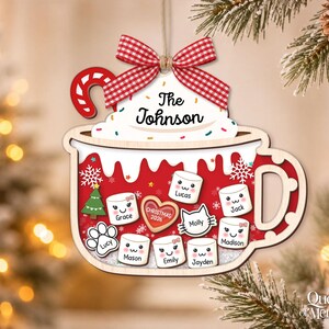4D Shake Family Ornament With Pets, Custom Marshmallows Family Shaker Ornament, Family Ornament 2026, Family Keepsake, Family Christmas Gift image 7