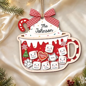 4D Shake Family Ornament With Pets, Custom Marshmallows Family Shaker Ornament, Family Ornament 2026, Family Keepsake, Family Christmas Gift image 6
