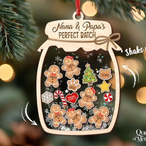 Gingerbread Christmas Ornament, Grandkids Ornament, Family Cookie Ornaments, 4D Shaker Ornament with Grandkids, Nana & Papa's Perfect Batch image 6