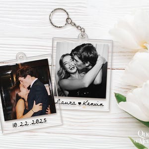 Custom Couple Polaroid Photo Keychain, Valentines Day Gift For Him Her, Personalized Photo Key Ring, Boyfriend Husband Gift image 7