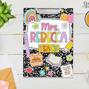 Personalized Acrylic Clipboard For Teacher, Custom Teacher Name Clipboard, Back To School Gifts, Thank You Teacher Gifts,  Graduation Gift