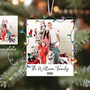 Personalized Family Picture Ornament, Family Photo Ornament 2024, Family Memorial Keepsake Ornament, Christmas Decor, Family Xmas Gifts