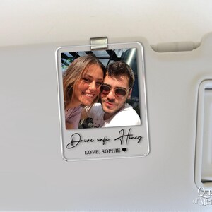 Personalized Couple Photo Car Visor Clip, Drife Safe Gift, Valentines Day Gift for Boyfriend Husband, Drive Safe I Love You Sun Visor image 6