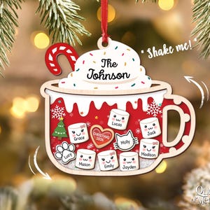4D Shake Family Ornament With Pets, Custom Marshmallows Family Shaker Ornament, Family Ornament 2026, Family Keepsake, Family Christmas Gift image 12