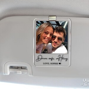 Personalized Couple Photo Car Visor Clip, Drife Safe Gift, Valentines Day Gift for Boyfriend Husband, Drive Safe I Love You Sun Visor image 7