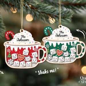 4D Shake Family Ornament With Pets, Custom Marshmallows Family Shaker Ornament, Family Ornament 2026, Family Keepsake, Family Christmas Gift image 3