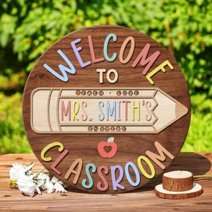 Personalized 3D Teacher Door Sign, Teacher Gifts, Teacher Name Sign ...